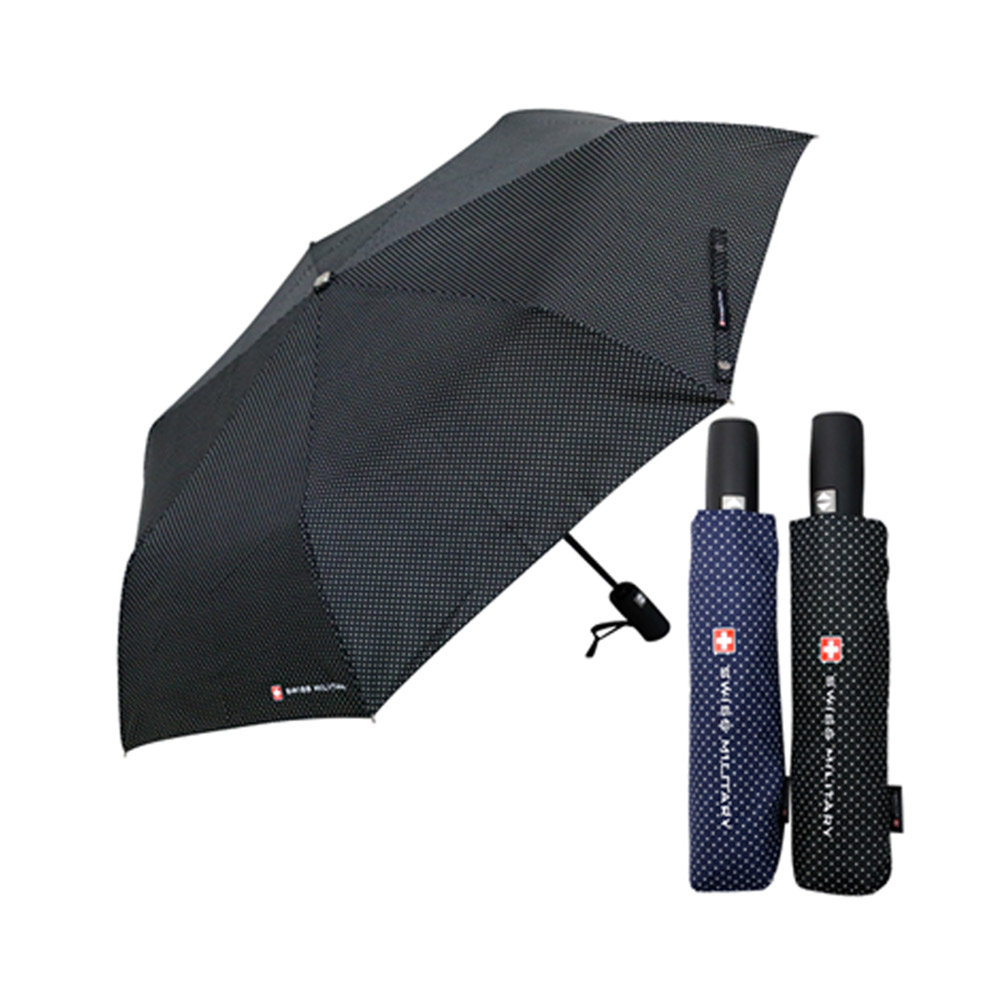 [스위스밀리터리] 3단 완전 자동 핀도트 우산