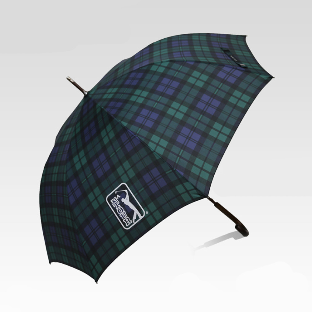 [PGA] 70 자동 글렌 체크 우드 우산